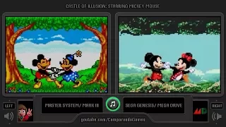 Castle of Illusion Starring Mickey Mouse (Master System vs Sega Genesis) SIde by Side Comparison