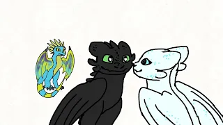 short animation - toothless, light fury and stormfly