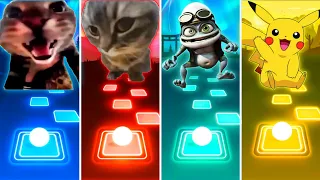 Doorbell Cat vs Chipi Chipi Chapa Chapa Cat vs Crazy Frog Axel F vs Pikachu Coffin Dance- Tiles Hop