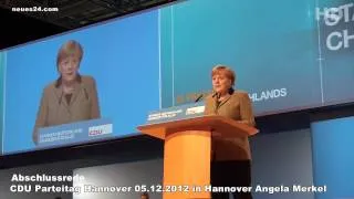 CDU Parteitag  Hannover  05.12.2012  Abschlussrede  Angela Merkel