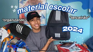 MEU MATERIAL ESCOLAR 2024 + organizando | *terceirão* 📚