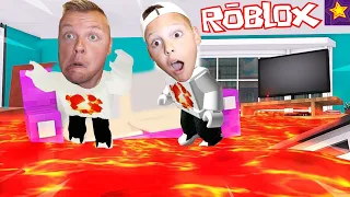 ПОЛ ЭТО ЛАВА Спасаемся в РОБЛОКС Убегаем от ЛАВЫ в Roblox