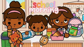 🍎Kids FIRST DAY of SCHOOL! *MORNING ROUTINE* || VOICED🔊 || Toca Boca Life World 🌎 #tocaboca