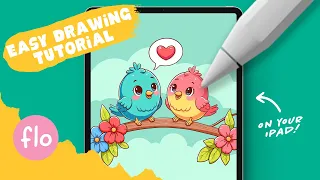 You Can Draw This Cute Love Birds Couple in Procreate for Valentine's Day