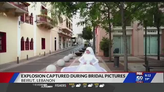 Explosion captured during bridal photos