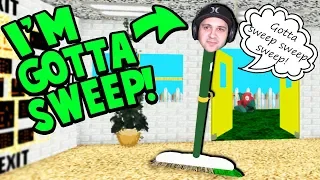 I'M A BROOM?! PLAYING AS GOTTA SWEEP! (My favorite) | Baldi's Basics Roblox Roleplay