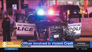 Whittier Police officer injured in two-car crash