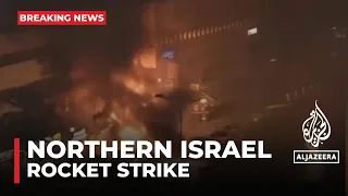 Rocket launched from southern Lebanon hits Israeli Kiryat Shmona settlement causing fire