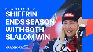 🐐 Mikaela Shiffrin caps injury-marred season with record-extending 60th win in slalom | Highlights