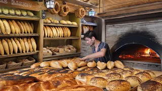 Legendary Turkish bread! In this bakery, the bread is baked in a wood fire!