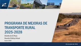 Programa de Mejoras de Transporte Rural 2025- 2028 Distrito De El Paso