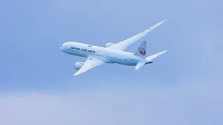 Japan Airlines Strong Crosswind Departure from Boston Logan Airport 4.13.24