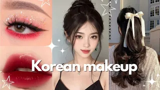 ♡ Korean makeup and hairstyle ♡ #makeup #korean #hairstyle #fashion #fypシ #viral