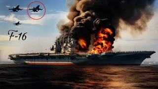 13 Minutes Ago, US F-16 Pilot's Crazy Action Destroys Russian Aircraft Carrier! near the Crimean Bri