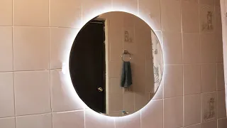 FLOATING MIRROR WITH LED LIGHT (Installation with 45° wedge or French type fixing)