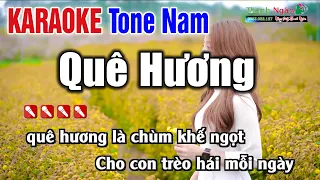 Quê Hương Karaoke 2021 Tone Nam - quê hương là chùm khế ngọt karaoke Nhạc Sống Thanh Ngân