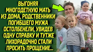 Увидев справку, родня мужа содрогнулась, ведь многодетная мать оказалась...