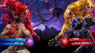 Venom & Ryu VS Black Panther & Venom (Hardest AI) - Marvel vs Capcom