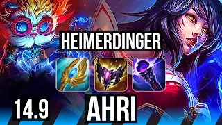 HEIMERDINGER vs AHRI (MID) | 10/1/6, Legendary | KR Master | 14.9