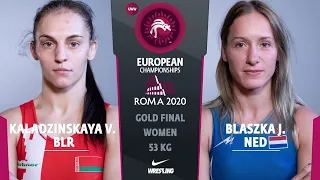 GOLD WW - 53 kg: V. KALADZINSKAY (BLR) v. J. BLASZKA (NED)