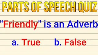 English Grammar Quiz: The Parts Of Speech Test |English MasterClass|