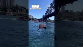 Joey Johns backflips into Sydney Harbour! 🤣🤣 #9WWOS #NRL #shorts #Sydney