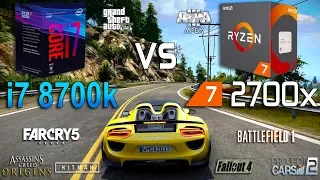 Ryzen 7 2700x vs Core i7 8700k Test in 8 Games