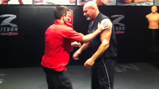 GOLDBERG getting tossed by US Olympic Judo expert Jimmy Pedro!