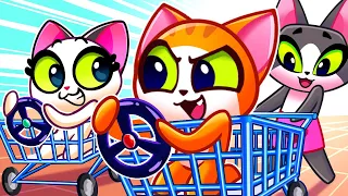 Baby In Grocery Store Challenge 🍎🍋🍉 Shopping Cart Song 🛒 Purrfect Kids Songs & Nursery Rhymes 🎶