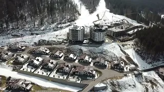 Аерозйомка Буквовель Mountain Residence з висоти пташиного польоту. Буковель