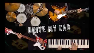 Drive My Car - Guitar, Bass, Drums and Piano Cover - Instrumental