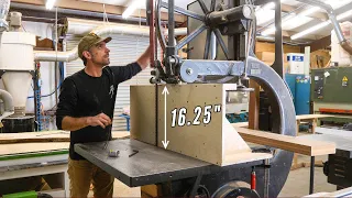 97 Year Old Bandsaw Cutting .090" Thick Veneers (Vintage Oliver Bandsaw)
