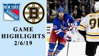 New York Rangers vs. Boston Bruins | GAME HIGHLIGHTS | 2/6/19 | NHL | NBC Sports