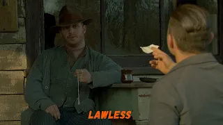 Lawless: Blood Brothers. Money on the deal, and the names of blood killers Forrest Bondurant (Hardy)
