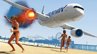 Airbus Boeing 742 takes off from California and crashes imto ocean- Gta5