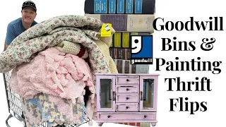 Thrifting Cottage Decor At The Goodwill Bins and Painting Thrift Flips DIY