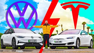 NEW VW ID7 vs My TESLA Model S! Range, Power, Practicality Comparison