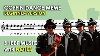 Coffin Dance Meme | Sheet Music with Easy Notes for Recorder, Violin Beginners Tutorial - Astronomia