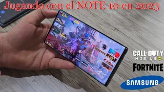 Jugando con el Galaxy Note 10 en 2023 | Call of duty mobile, Fortinite y más