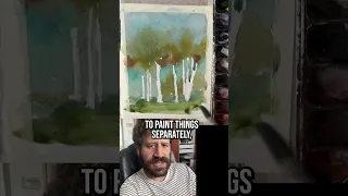 How to Paint TREES & Foliage 🎨 #shorts #watercolor #painting