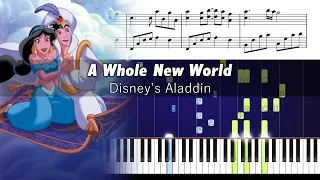 Aladdin - A Whole New World - Piano Tutorial + SHEETS