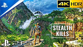 UNCHARTED 4 Best Stealth kills PS5 gameplay | 4K HDR 60FPS No Commentary