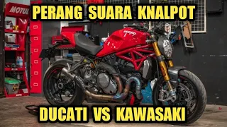 ADU SUARA MOTOR 4 SILINDER || KAWASAKI NINJA H2  VS  DUCATI MONSTER 1200S || GACOR ~ Jeri carlone