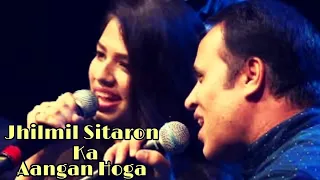 Jhilmil Sitaron Ka Aangan Hoga | Gul Saxena & Prem Sharma | Live | Dharmendra & Rakhi Gulzar