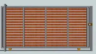 PORTÓN DE CORREDERA MADERAS HORIZONTALES - HORIZONTAL SLIDING WOOD GATE