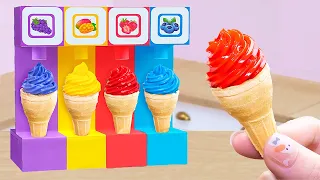 Rainbow Ice Cream Recipes 🌈 Amazing Miniature Colorful Ice Cream Recipe Decorating🏵️Mini World Ideas