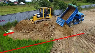 Ep2,Amazing Fresh Project!! Bulldozer Komatsu 31px Pushing Dirt to Big Field