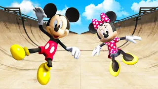 GTA 5 Mickey Mouse vs Minnie Mouse Water Ragdolls & Fails Ep.7 [Euphoria Physics]