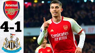 Arsenal vs Newcastle 4-1 - All Goals and Highlights - 2024 🔥 HAVERTZ