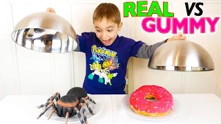 REAL VS GUMMY FOOD CHALLENGE - Real Stuff VS Gummy food Challenge